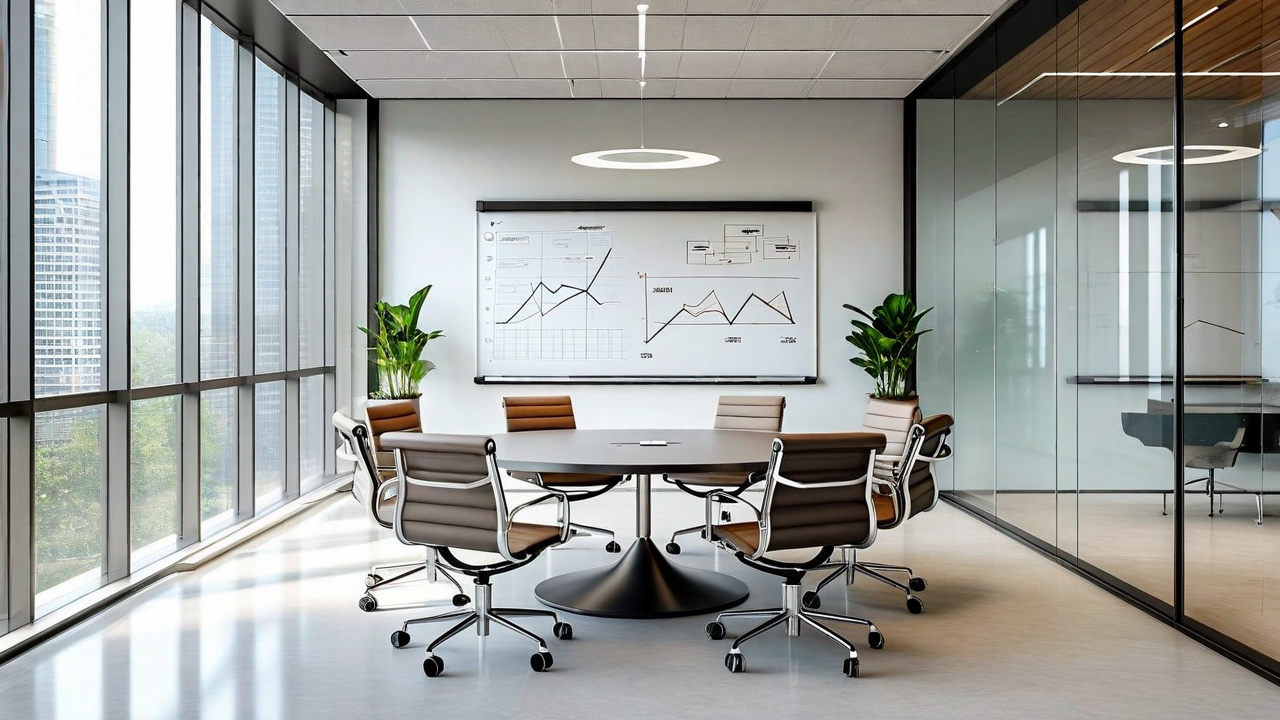 Enterprise B2B sales meeting and procurement process illustration