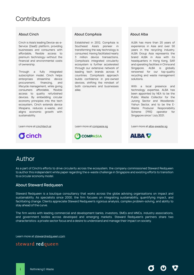 Rethinking E-Waste White paper contributors